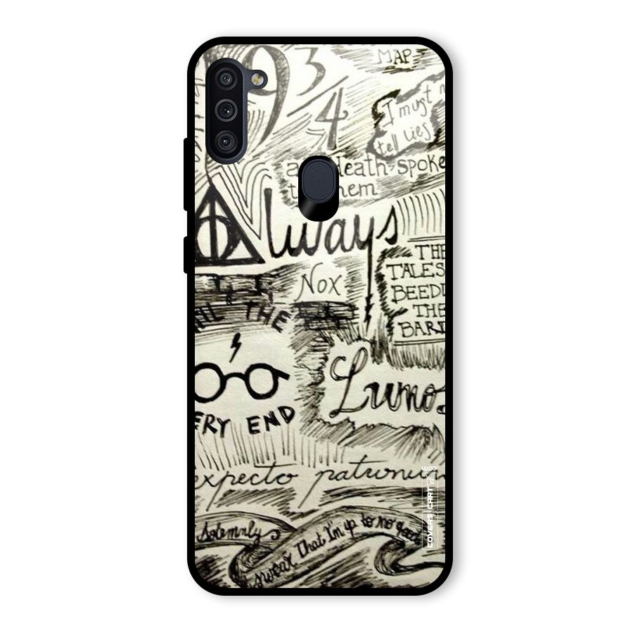 Doodle Art Glass Back Case for Galaxy M11