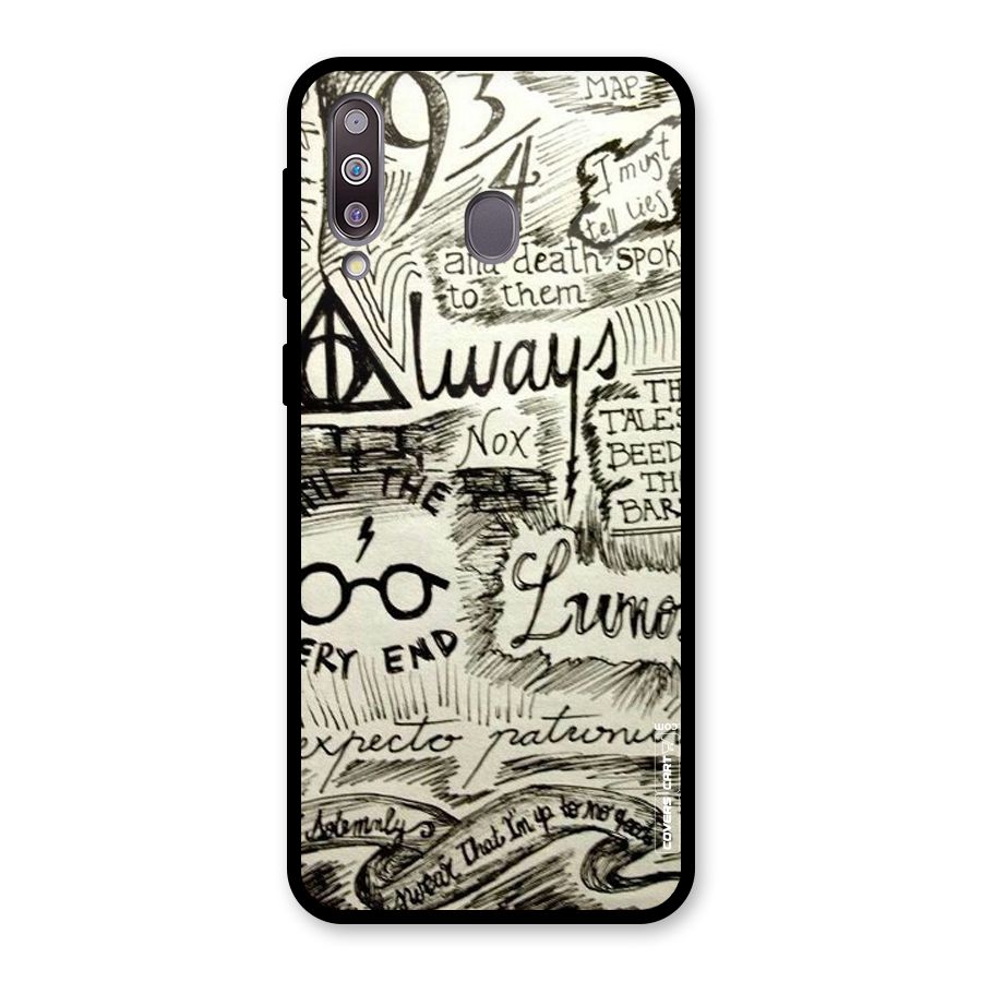 Doodle Art Glass Back Case for Galaxy M30