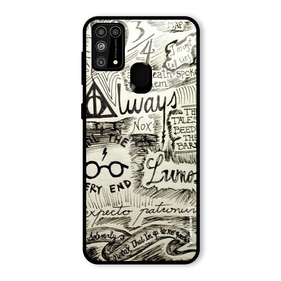 Doodle Art Glass Back Case for Galaxy M31
