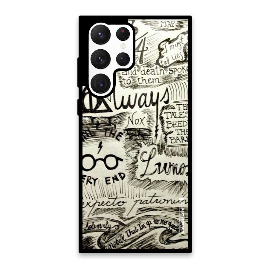 Doodle Art Glass Back Case for Galaxy S22 Ultra 5G