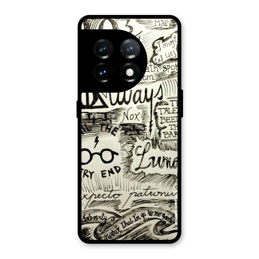 Doodle Art Glass Back Case for OnePlus 11