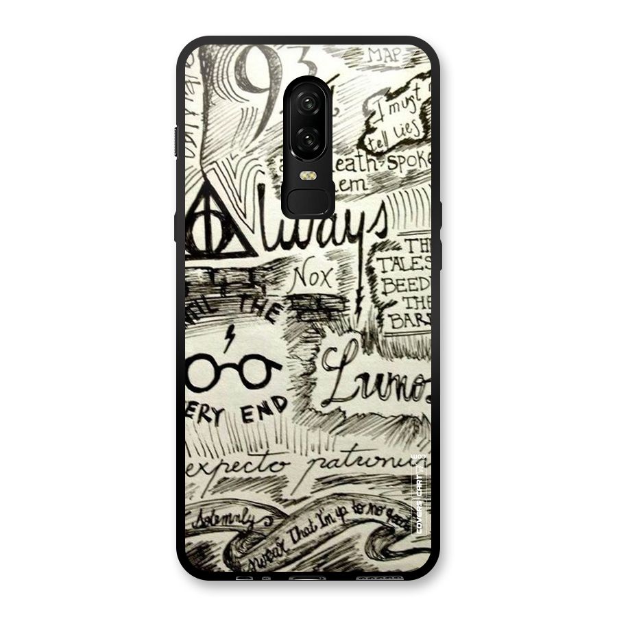 Doodle Art Glass Back Case for OnePlus 6