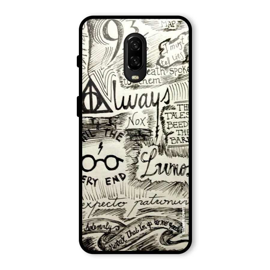Doodle Art Glass Back Case for OnePlus 6T