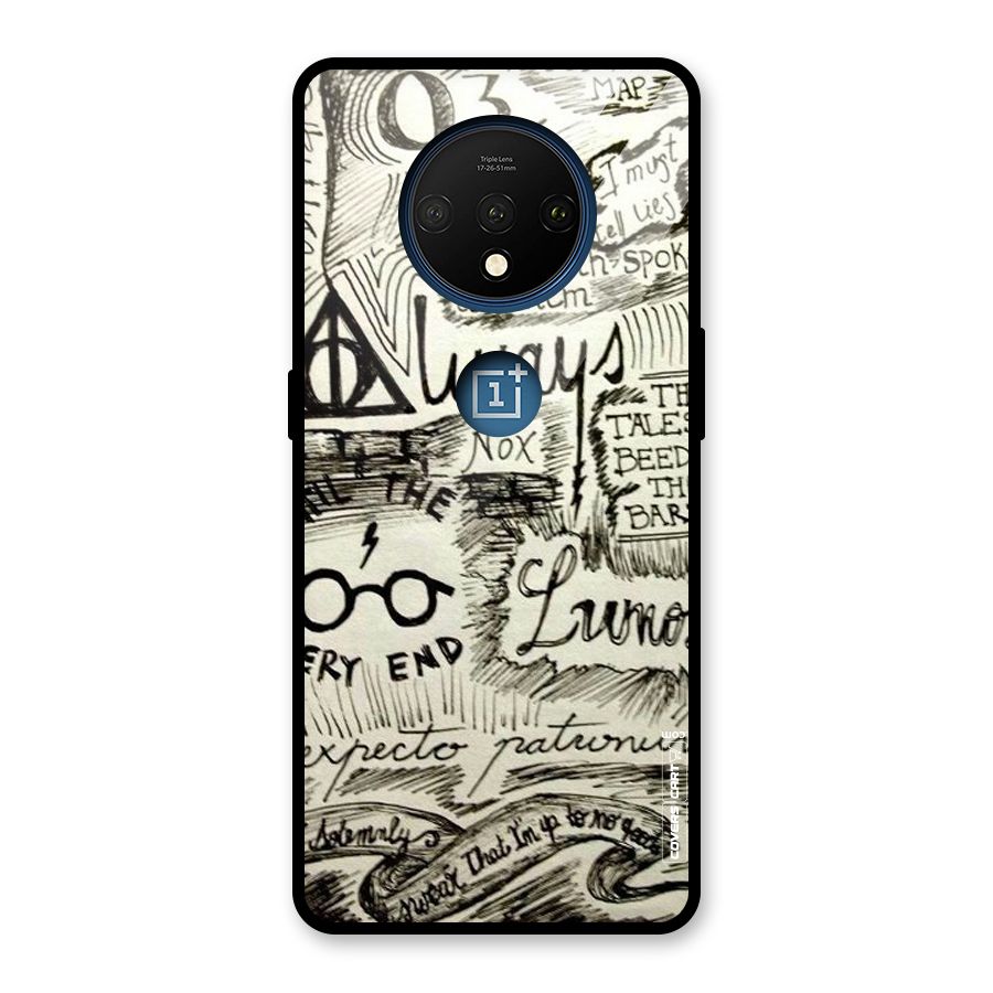 Doodle Art Glass Back Case for OnePlus 7T