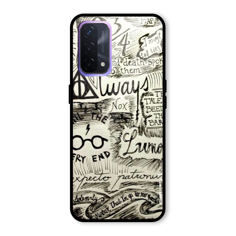 Doodle Art Glass Back Case for Oppo A74 5G
