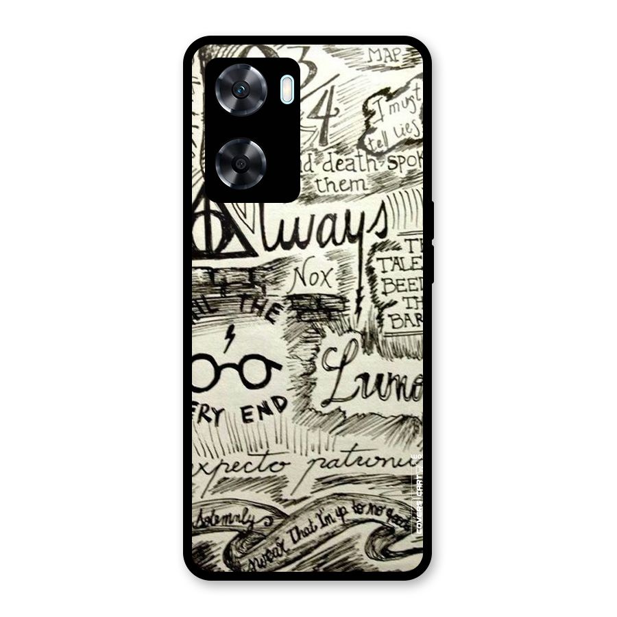 Doodle Art Glass Back Case for Oppo A77