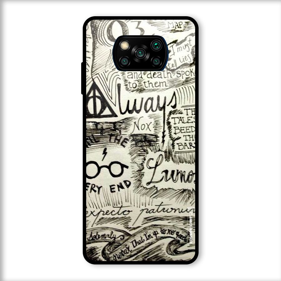 Doodle Art Glass Back Case for Poco X3