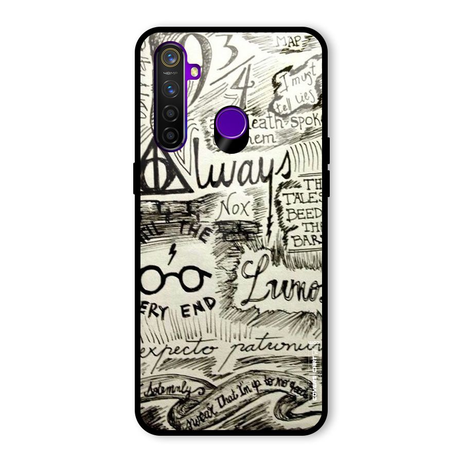 Doodle Art Glass Back Case for Realme 5 Pro