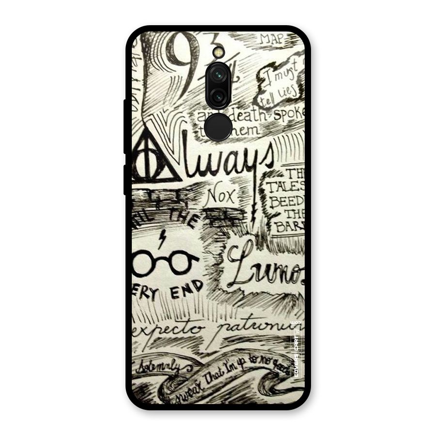 Doodle Art Glass Back Case for Redmi 8