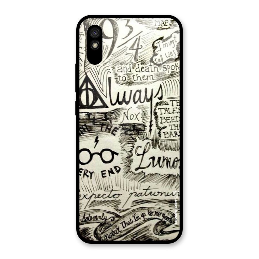 Doodle Art Glass Back Case for Redmi 9A