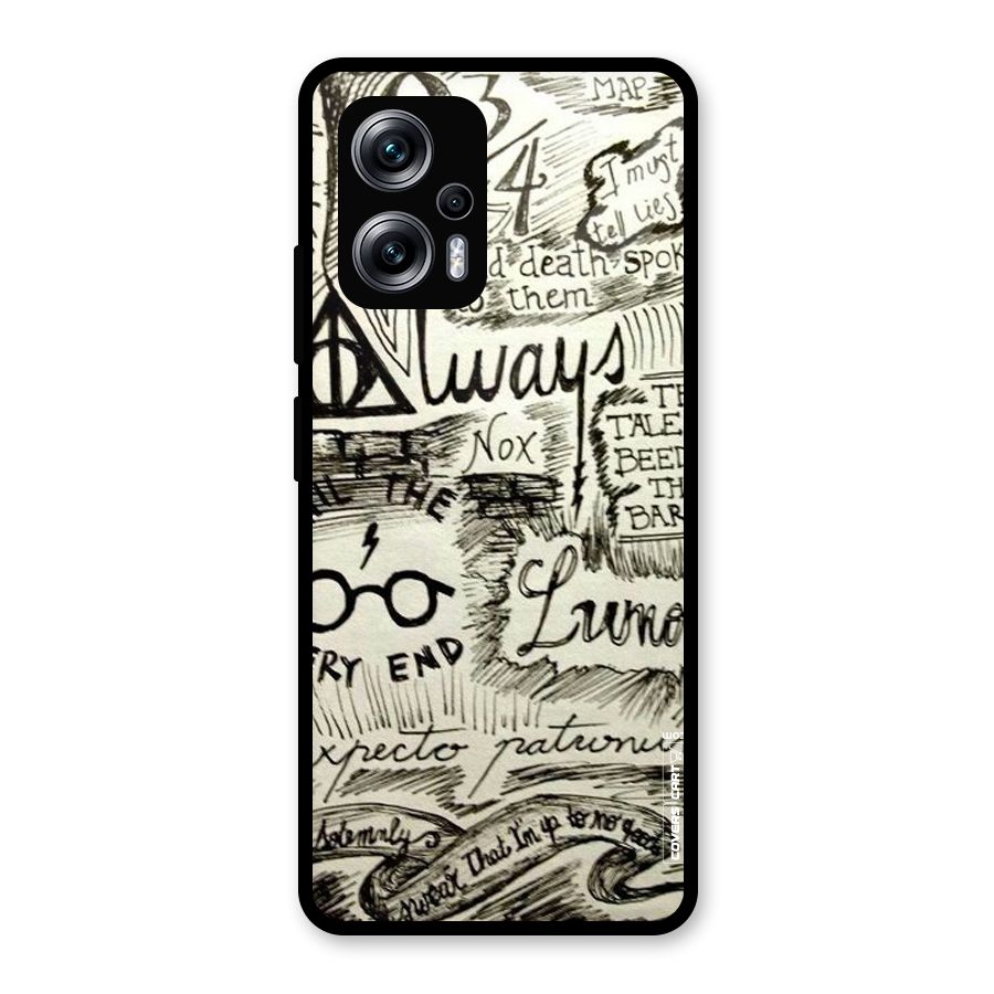 Doodle Art Glass Back Case for Redmi K50i