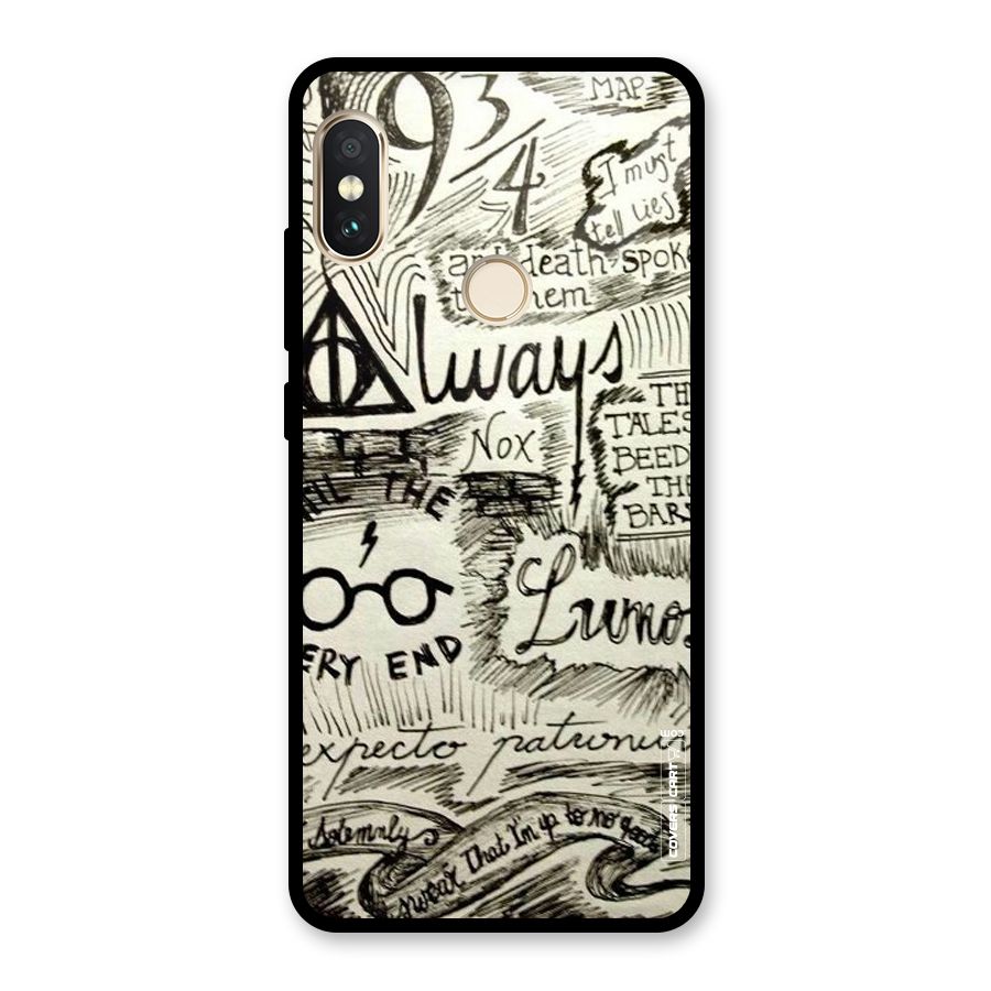 Doodle Art Glass Back Case for Redmi Note 5 Pro