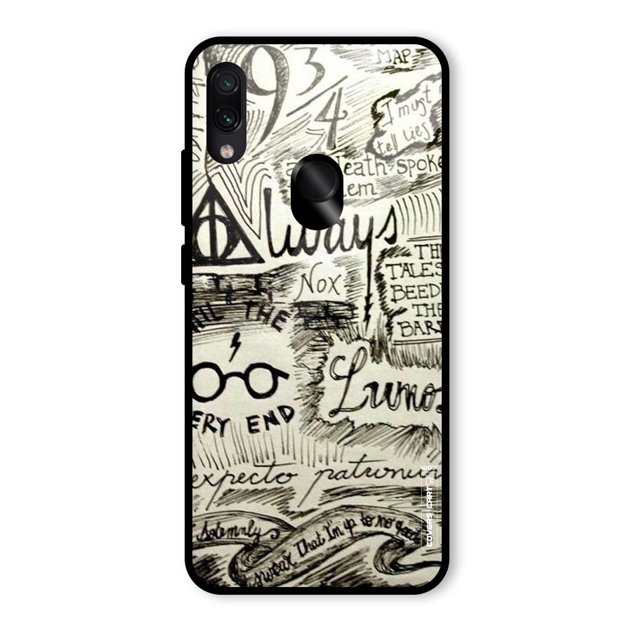 Doodle Art Glass Back Case for Redmi Note 7 Pro