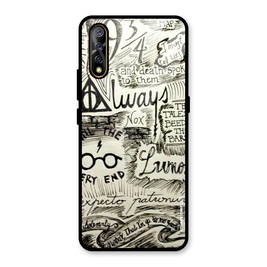 Doodle Art Glass Back Case for Vivo S1