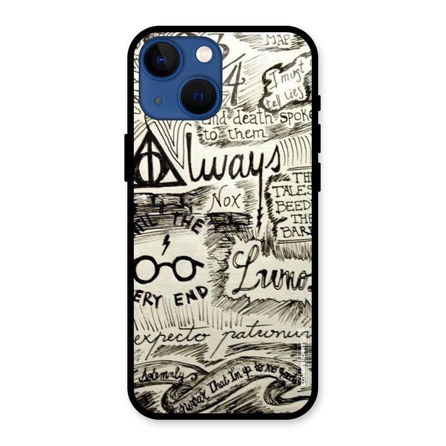 Doodle Art Glass Back Case for iPhone 13 Mini