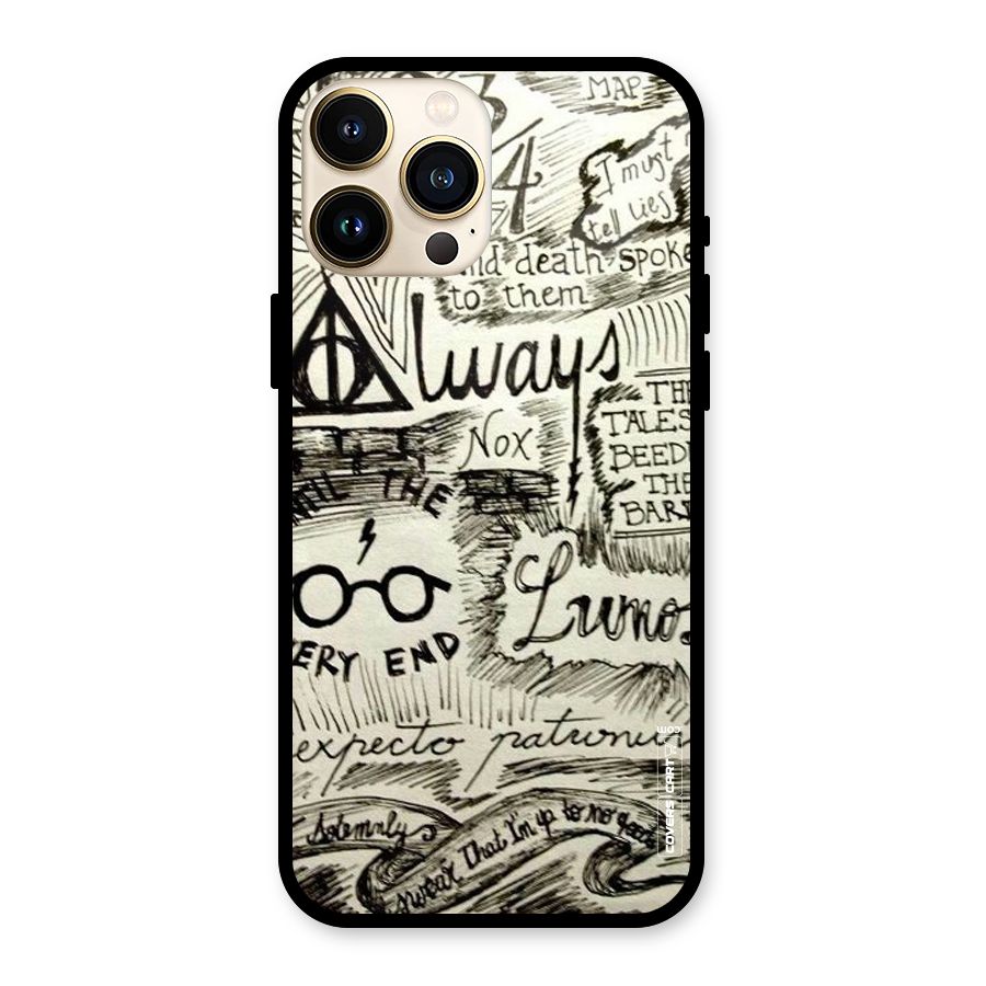 Doodle Art Glass Back Case for iPhone 13 Pro Max