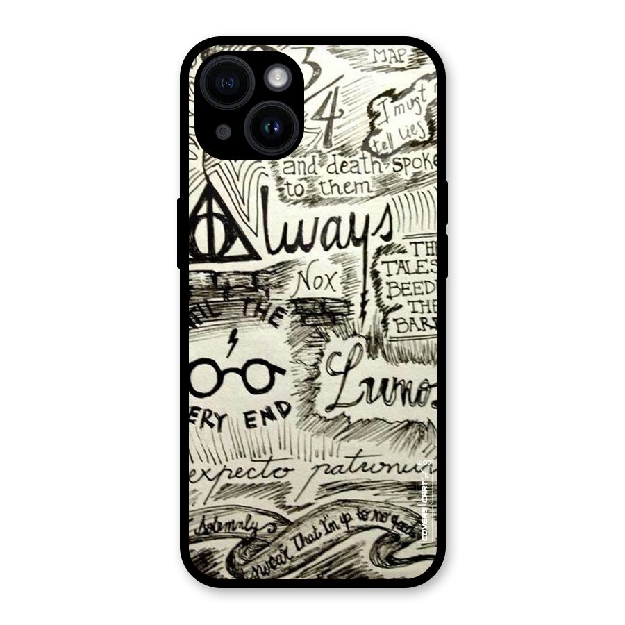 Doodle Art Glass Back Case for iPhone 14