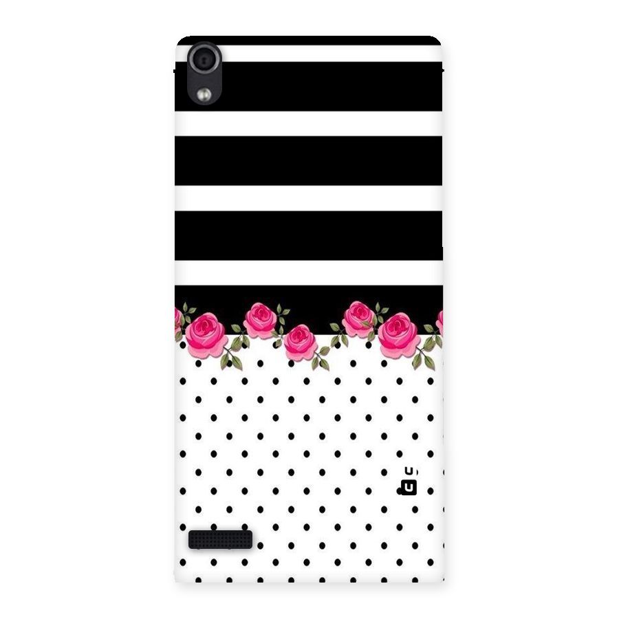 Dots Roses Stripes Back Case for Ascend P6