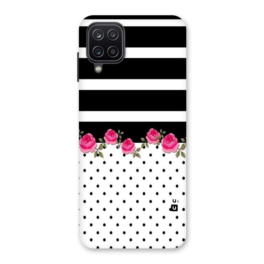 Dots Roses Stripes Back Case for Galaxy A12
