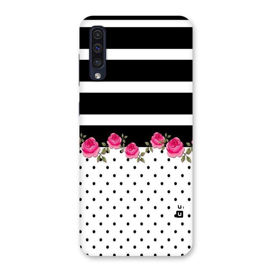 Dots Roses Stripes Back Case for Galaxy A50