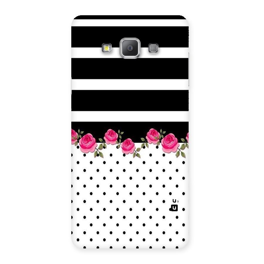 Dots Roses Stripes Back Case for Galaxy A7