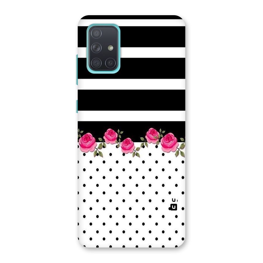 Dots Roses Stripes Back Case for Galaxy A71