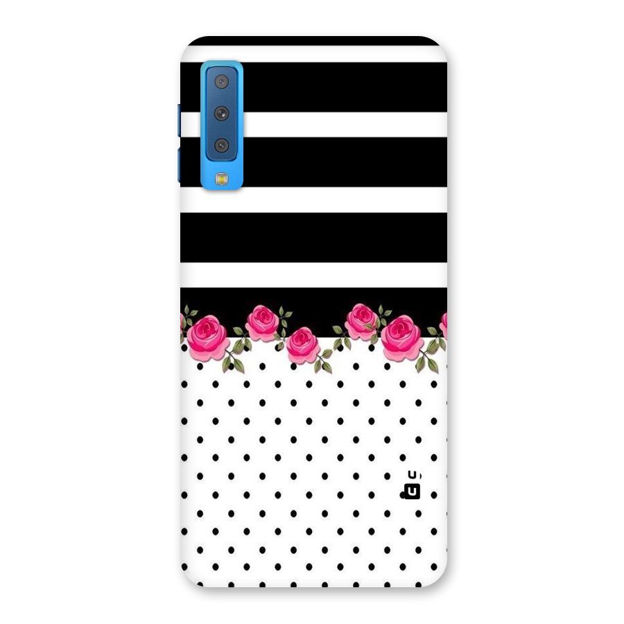 Dots Roses Stripes Back Case for Galaxy A7 (2018)