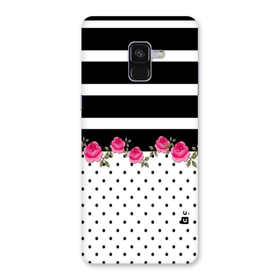 Dots Roses Stripes Back Case for Galaxy A8 Plus