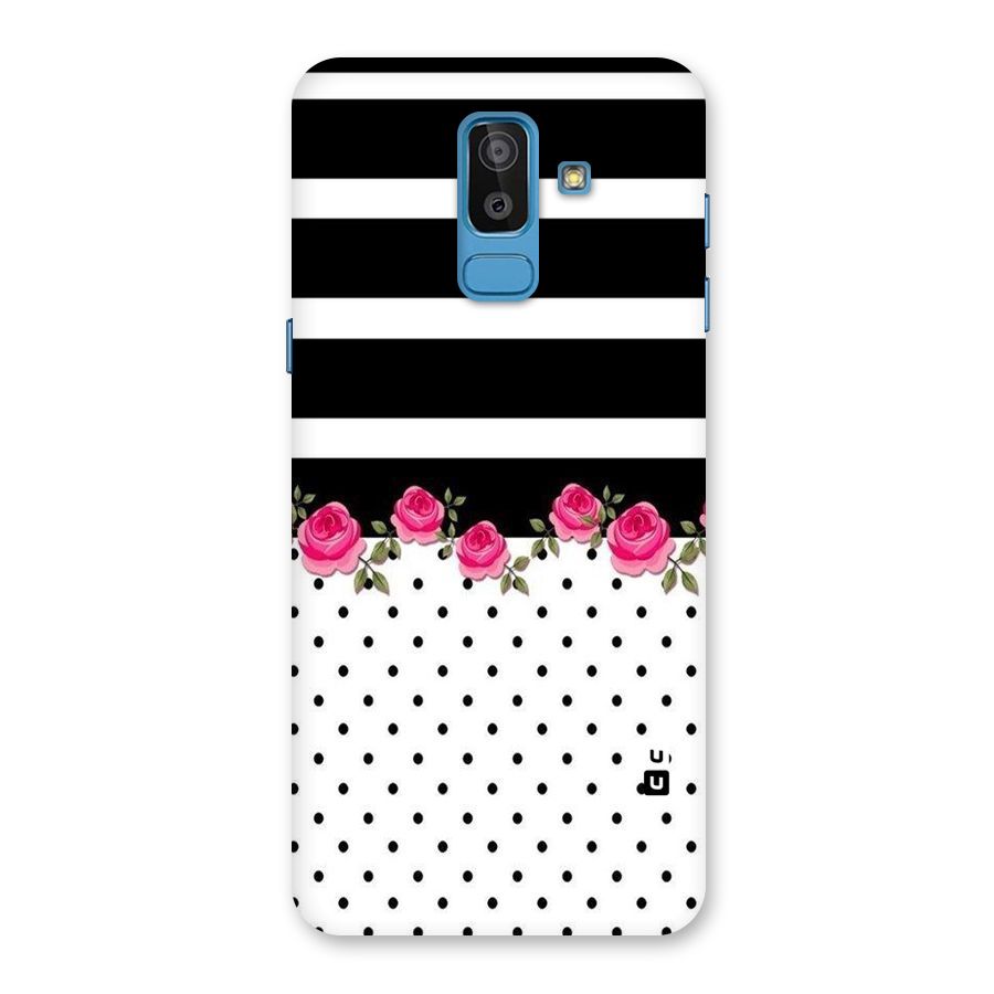 Dots Roses Stripes Back Case for Galaxy J8