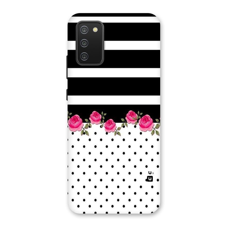 Dots Roses Stripes Back Case for Galaxy M02s