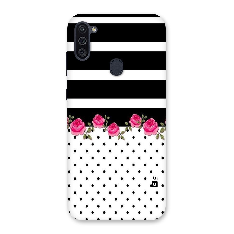 Dots Roses Stripes Back Case for Galaxy M11