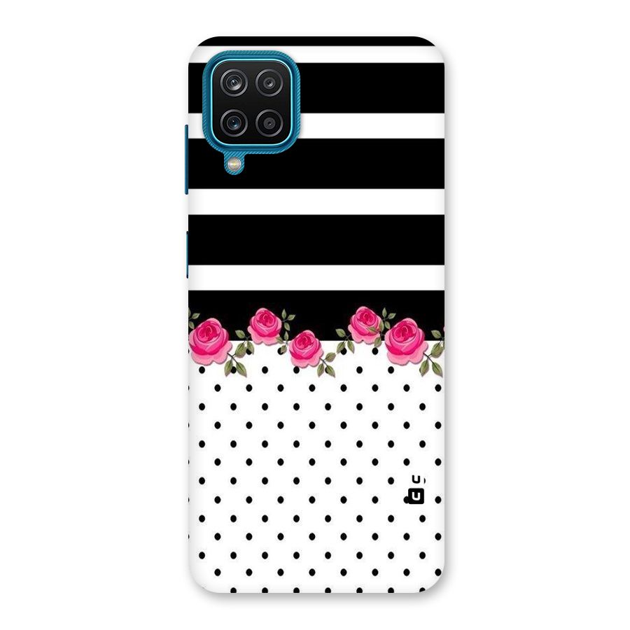 Dots Roses Stripes Back Case for Galaxy M12