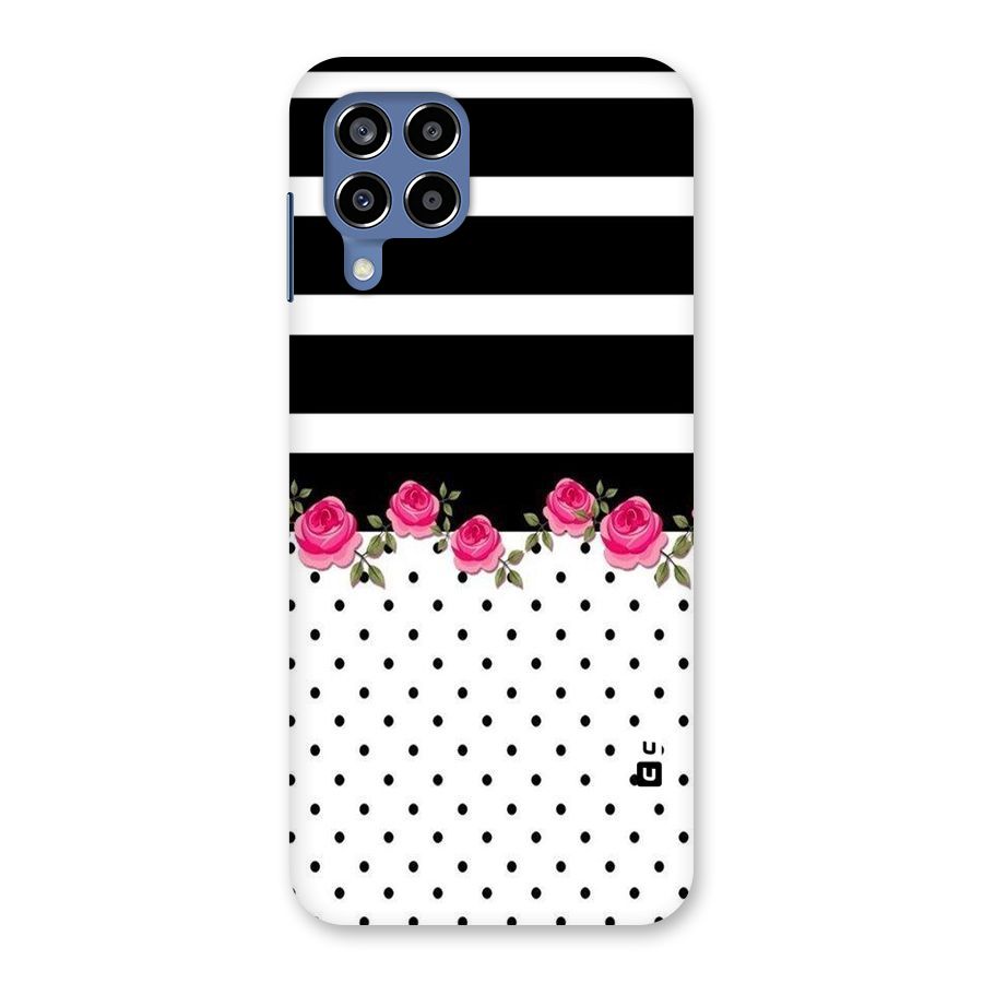 Dots Roses Stripes Back Case for Galaxy M53 5G