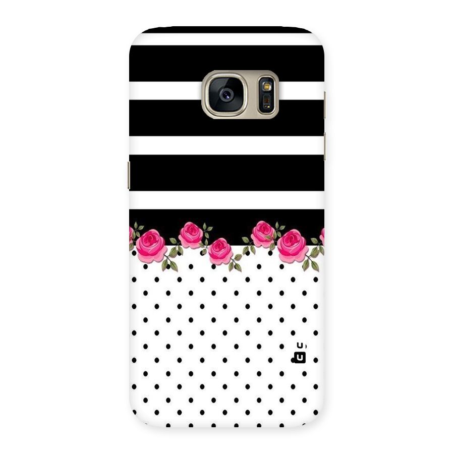 Dots Roses Stripes Back Case for Galaxy S7
