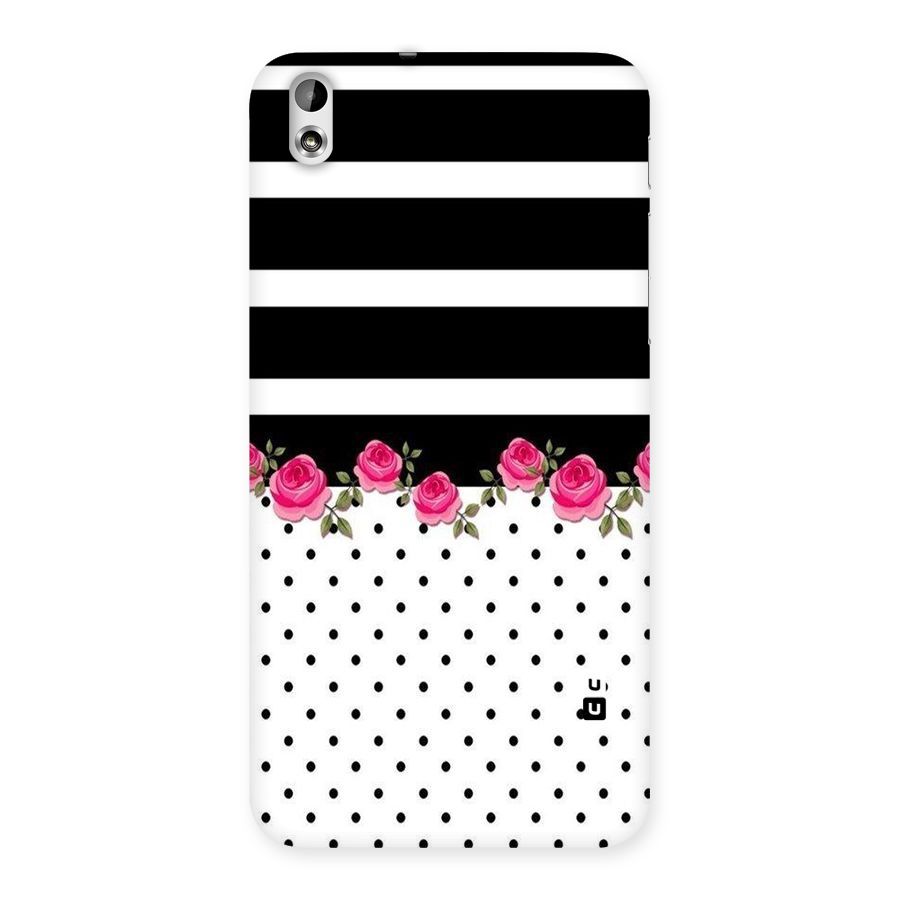 Dots Roses Stripes Back Case for HTC Desire 816g