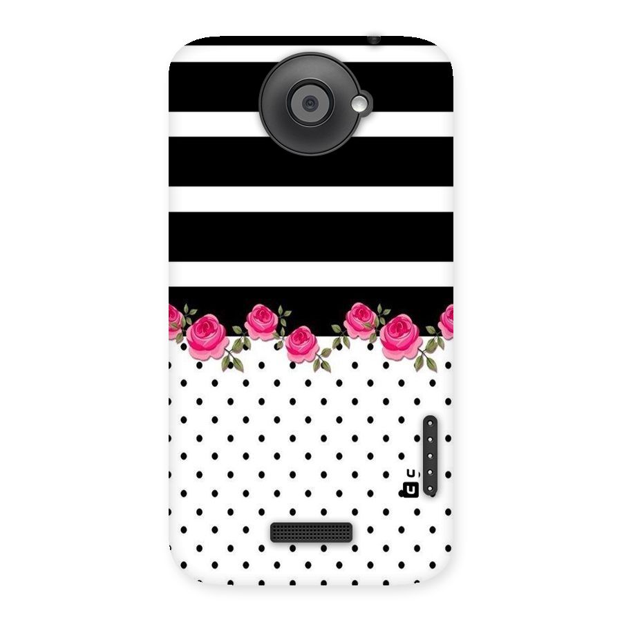 Dots Roses Stripes Back Case for HTC One X
