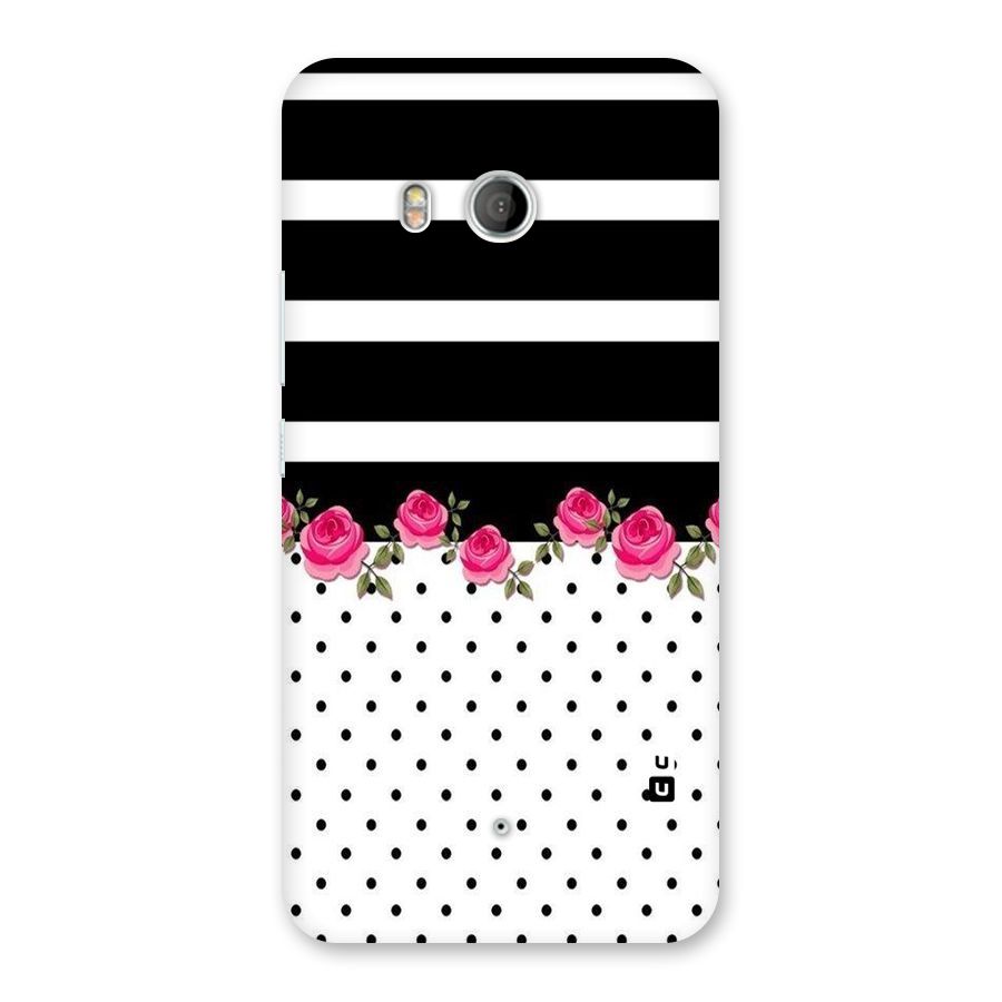 Dots Roses Stripes Back Case for HTC U11