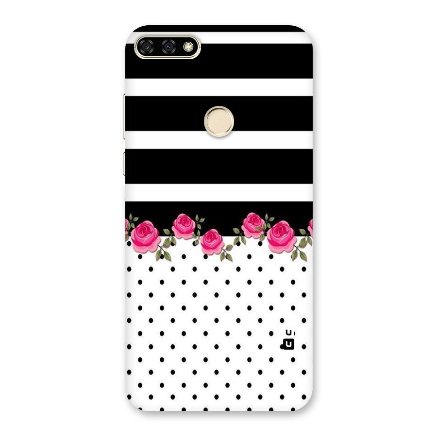 Dots Roses Stripes Back Case for Honor 7A