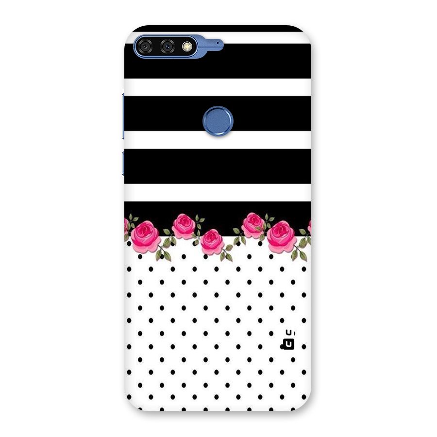 Dots Roses Stripes Back Case for Honor 7C