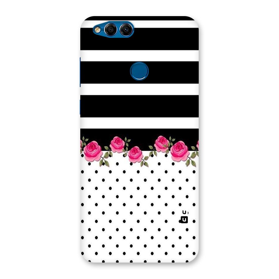 Dots Roses Stripes Back Case for Honor 7X