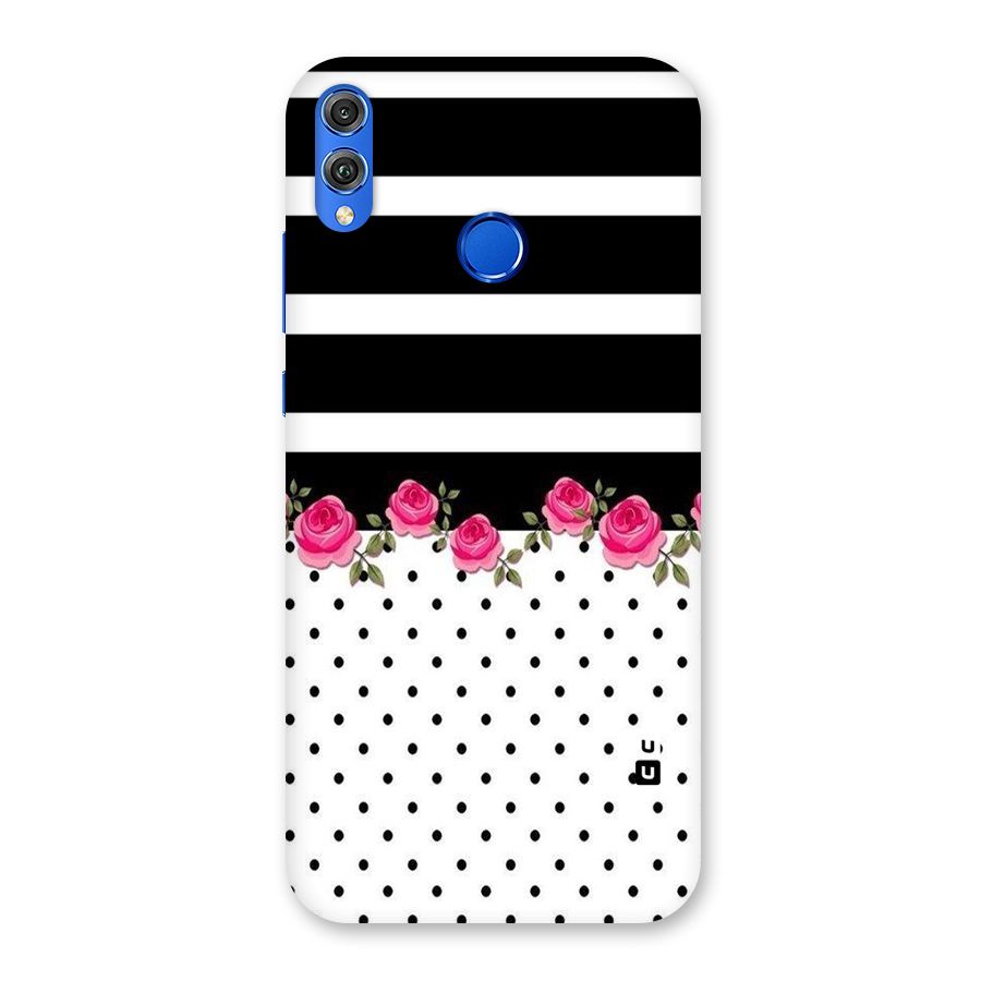 Dots Roses Stripes Back Case for Honor 8X