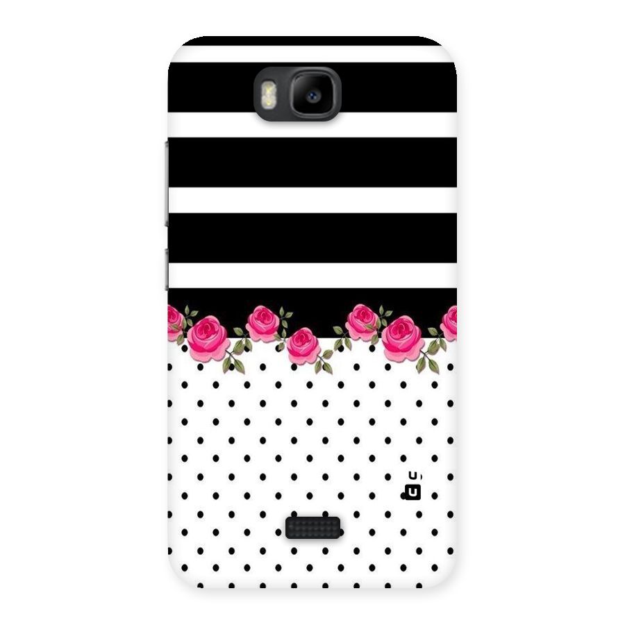 Dots Roses Stripes Back Case for Honor Bee