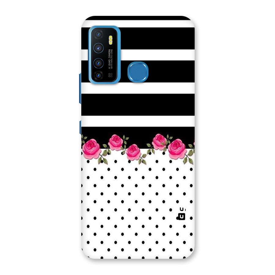 Dots Roses Stripes Back Case for Infinix Hot 9