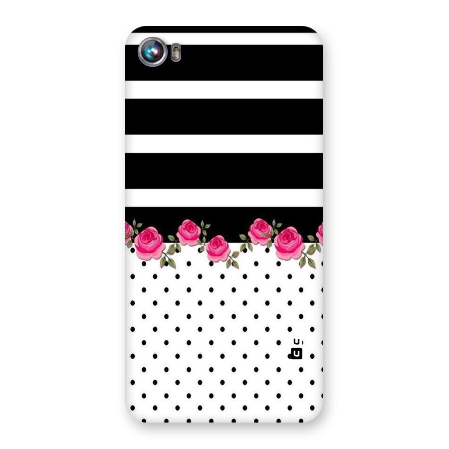 Dots Roses Stripes Back Case for Micromax Canvas Fire 4 A107