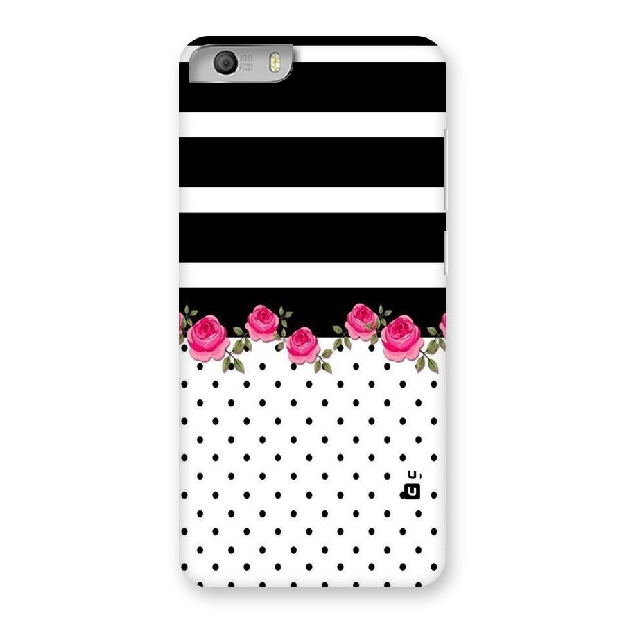 Dots Roses Stripes Back Case for Micromax Canvas Knight 2