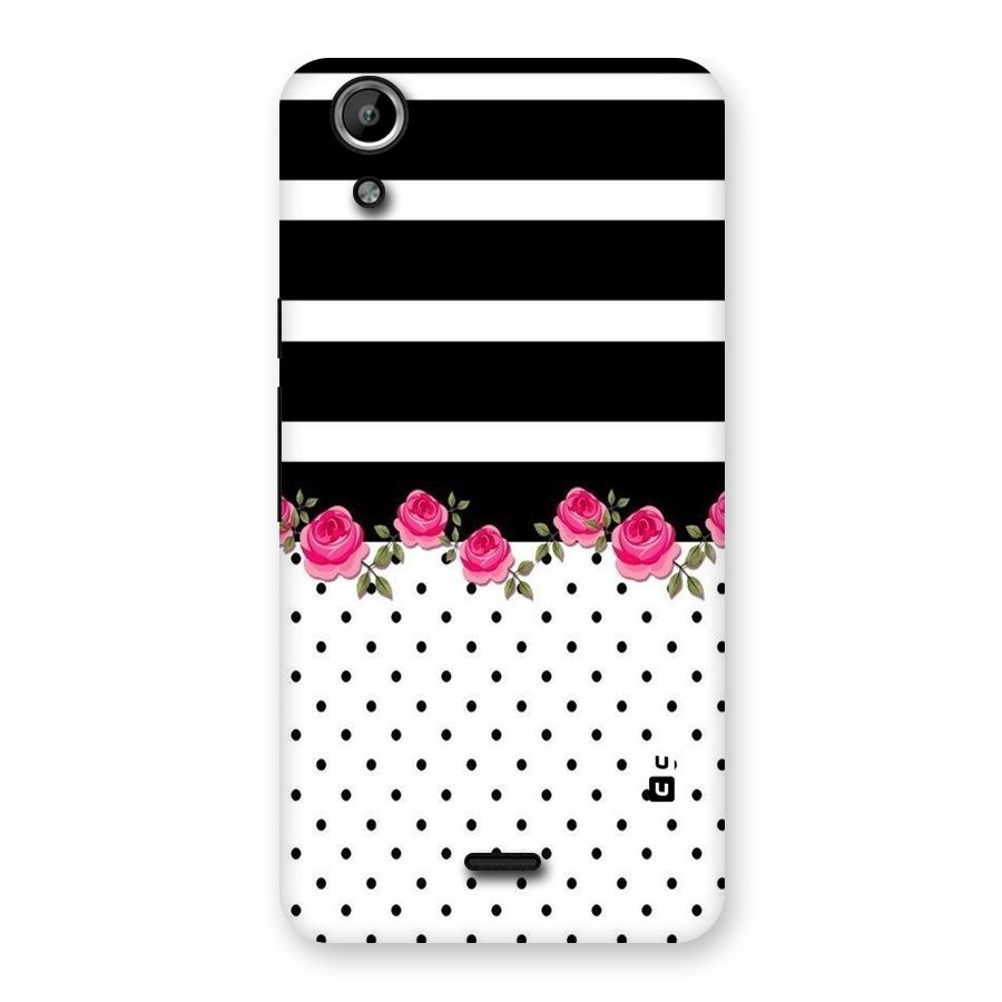 Dots Roses Stripes Back Case for Micromax Canvas Selfie Lens Q345