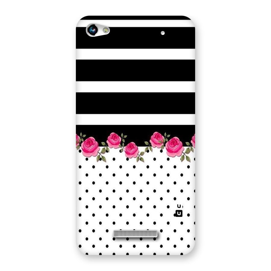 Dots Roses Stripes Back Case for Micromax Hue 2