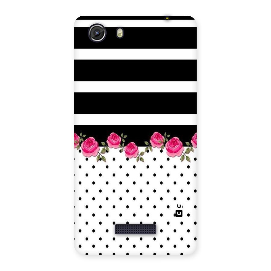 Dots Roses Stripes Back Case for Micromax Unite 3