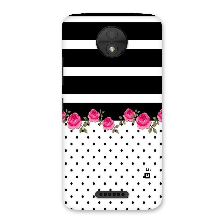 Dots Roses Stripes Back Case for Moto C