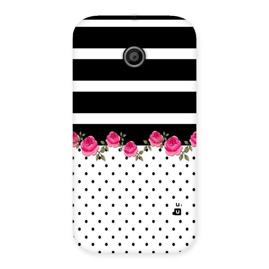 Dots Roses Stripes Back Case for Moto E